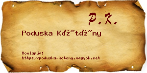 Poduska Kötöny névjegykártya